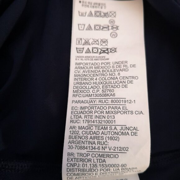 Under Armour Heat Gear Ladies Size Large Navy & White Short Sleeve T-shirt - Picture 7 of 10